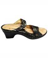 Romika Double Strap Sandals Womens Size 7.5-8 Black Gold Croc Comfort Sl... - $78.60