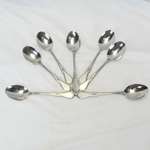 Oneida Morning Blossom Oval Soup Spoons Profile 6.875&quot; Burnished Lot of 7 - £41.76 GBP