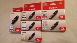 Canon PGI-250XL Black, CLI-251XL B/C/M/Y/GY Ink Cartridges, 6-Pack - £78.21 GBP