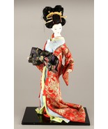 *20” Japanese Doll Geisha On Base With Wood Base - $137.86 CAD