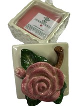 Fitz And Floyd Home Fragrance Pink Rose Candle Picket Fence NEW- Unused,... - $20.67