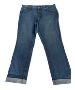 NYDJ Stone Wash Cropped Cuffed Jeans Sz 16 - $46.03 CAD