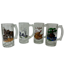 Schmidt Beer Mugs Collector Series II Numbers 1 Thru 4 Wildlife Glass Lo... - $45.30