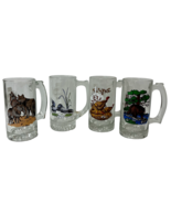 Schmidt Beer Mugs Collector Series II Numbers 1 Thru 4 Wildlife Glass Lo... - £35.89 GBP