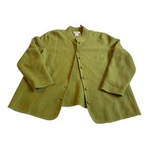 100% Wool Talbots Cardigan Sweater Womens Size X 14-16W Petite Green Long Sleeve - £29.40 GBP