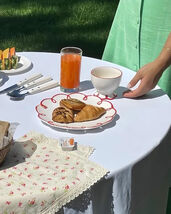 Set of 2 Cloud Ceramic Dinner Plates Cute Whimsical Set - $71.76