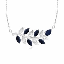 ANGARA Nature Inspired Blue Sapphire Tree Branch Necklace in 14K Solid Gold - £455.30 GBP