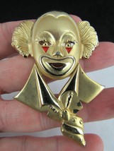 AJC Vintage Pin Brooch Brushed Gold large CLOWN 80s - £11.83 GBP