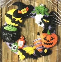 DIY Bucilla Witchs Brew Scary Fall Halloween Wreath Felt Craft Kit 86563 - £37.39 GBP