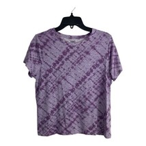 Sonoma Womens Shirt  Medium Purple Everyday Tee Tie Dye Short Sleeve Norm Core - $11.65