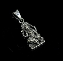 925 sterling silver vintage Antique stylish Hindu goddess Ganesha pendant ssp431 - $39.59
