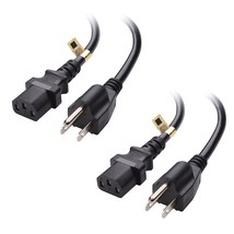 Cable Matters 2-Pack UL Listed 13 Amps 3 Prong Power Cord 15 ft, 16 AWG C13 Po - £35.65 GBP