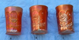 Oriental  Poppy--3 Tumblers...very pretty marigold color--if...vintage Northwood - £75.24 GBP