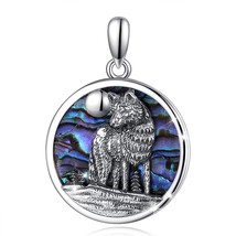 925 Sterling Silver Abalone lonely shell wolf necklace mother oyster Lon... - £28.84 GBP