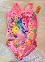 Wonder Nation Girls Tankini Swim Set Top &amp; Bottom X-Large Plus Pretty Unicorn - $16.44