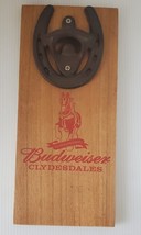 Budweiser Clydesdales Wall Sign With Horseshoe Beer Bottle Opener Anheus... - $14.00