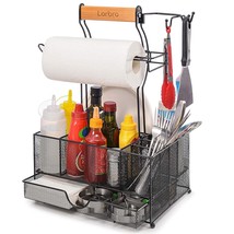Large Grill Utensil Caddy With Drawer, Picnic Camping Caddy With Paper Towel Hol - £53.76 GBP