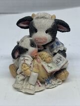 Retired Mary's Moo Moos Pasture Bedtime Story Book Mother Child Cow Figu... - $9.64