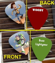 Set of Woody and Buzz Lightyear Toy Story premium Promo Guitar Pick Pic - £4.62 GBP