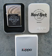 Hard Rock Cafe MUNICH, Germany Zippo Lighter 2001 Polished Chrome - $34.30