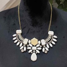 Womens Luxury Crystal Rhinestone Teardrop White Beaded Charm Choker Necklace - £22.14 GBP