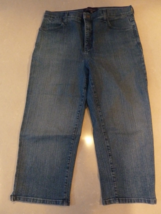 NYDJ Jean Womens 10 Stretch Premium  Denim Capris Med wash W 32&quot; L 22&quot; R... - $19.68