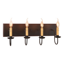 4 Arm Vanity Light  Wood Metal Candle Wall Fixture , Black with Red Stripe - £243.52 GBP