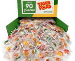 Tiger Pops Lollipop 2 Pounds of Approx 90 Hard Candy - Bulk Candy Indivi... - $27.91