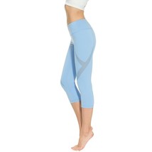 Women Sports Tights Capris Gym Slim Yoga Pants High Waist Stretch Workout - £38.22 GBP