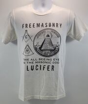 F1) Vintage American Apparel Men Freemasonry Graphic White Cotton T-Shir... - $7.91
