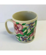 Orchid Flower Mug Red Blue Green Ivory Floral 10 oz Coffee Chocolate Tea... - £13.25 GBP