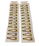 Vintage Tortoise Shell Snap On Barrettes Hair Clips Coated Lot 24 NEW De... - $50.67 CAD