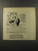 1953 American Express Travelers Cheques Ad - Tom Henderson Cartoon - Won&#39;t Risk - £14.77 GBP