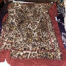 Women’s  Sheer Square Scarf 33” Long X 33” Wide Cheetah Print Black Beig... - $4.75