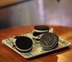 Cream Cookie Keychains 3D Printed Custom Made To Order - $7.00