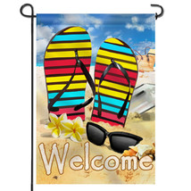 Anley Garden Flag Beach Slipper and Sunglasses - Decorative Summer Garde... - £6.22 GBP