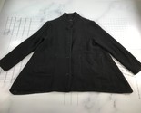 Stella Carakasi Cardigan Sweater Womens Large Black Boiled Wool Snap But... - $84.23