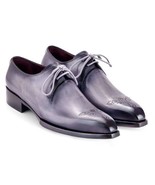 Paul Parkman Mens Shoes Derby Gray Goodyear Welted Hand-Painted Leather ... - $823.32 CAD