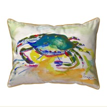 Betsy Drake Green Crab Large Indoor Outdoor Pillow 16x20 - £37.19 GBP