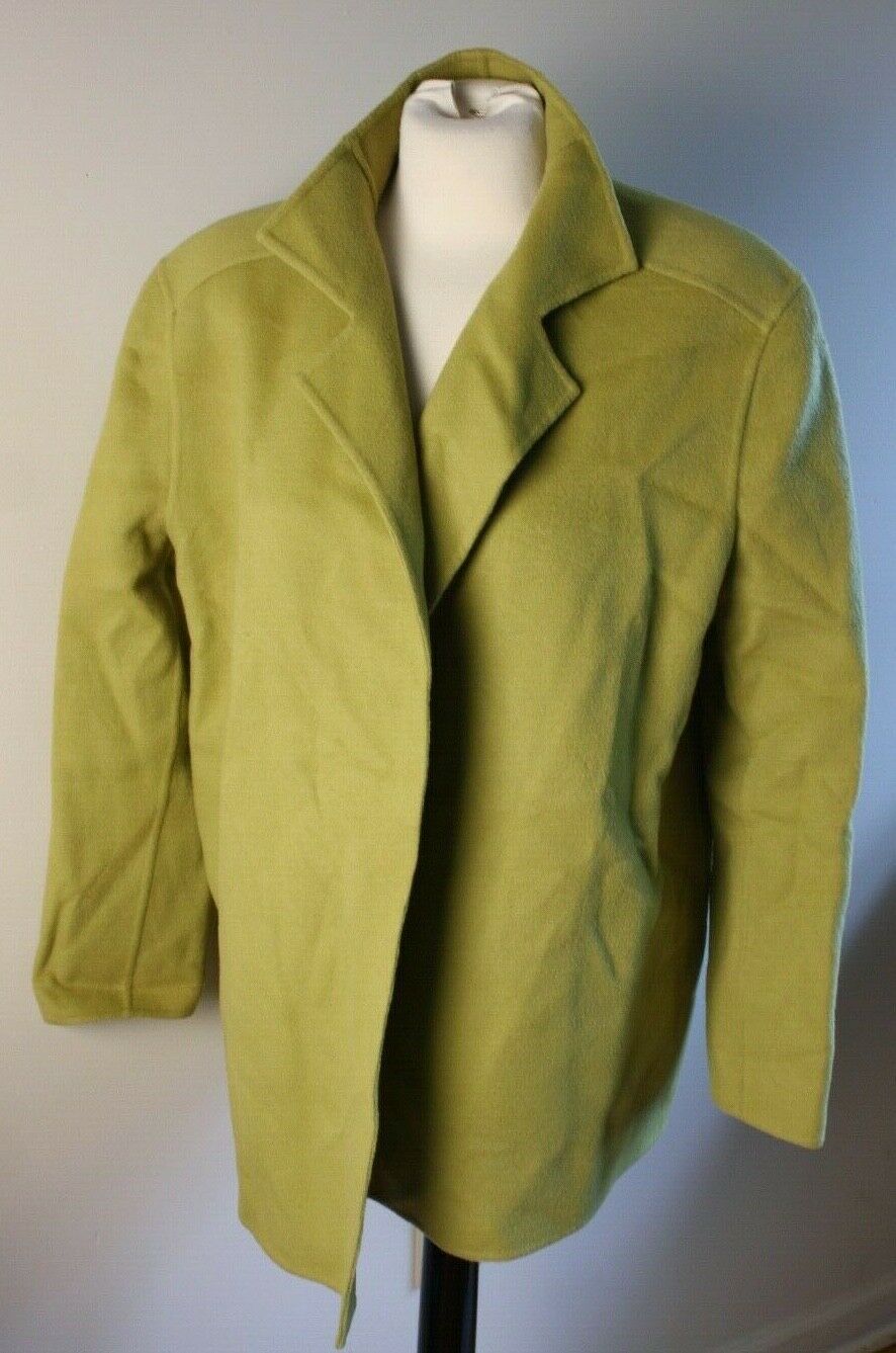 Primary image for Linda Allard Ellen Tracy 8 100% Wool Felted Unstructured Green Open Front Coat