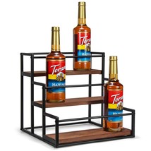 Coffee Syrup Rack Organizer Syrup Bottle Holder Stand For Coffee Bar 3-Tier 12 B - £49.35 GBP