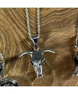Sterling Silver Bull Skull Western Layering Necklace - $60.93 CAD