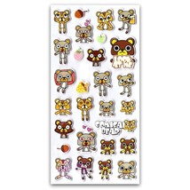CUTE TEDDY BEAR STICKERS Raised Puffy Vinyl Sticker Sheet Kids Craft Scr... - $2.49
