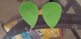 Faux Leather Dangle Earrings (new) KELLY GREEN #10 - £4.44 GBP