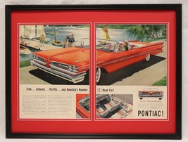 1958 Pontiac Framed ORIGINAL 18x24 Advertising Display - £69.76 GBP