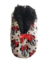 NWT Disney M/L 13-4 MINNIE MOUSE Fuzzy Babba Slipper Socks Red Black Whi... - £8.95 GBP