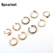 9Pcs Foot Ring Open Adjustable Toe Rings Wave Pattern Alloy Ring Adjustable Ring - £9.81 GBP