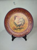 Plate Rooster - Red &amp; Gold - Crackle design in the bed. - Country Style ... - $19.80