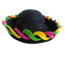 Whittal &amp; Shon Colorful Wool Hat Dopamine Abstract Neon One Size Vintage - $49.49