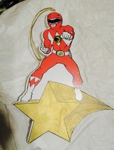 Vtg Power Rangers Wood Christmas Ornament Saban Red Ranger 1995 - £6.38 GBP